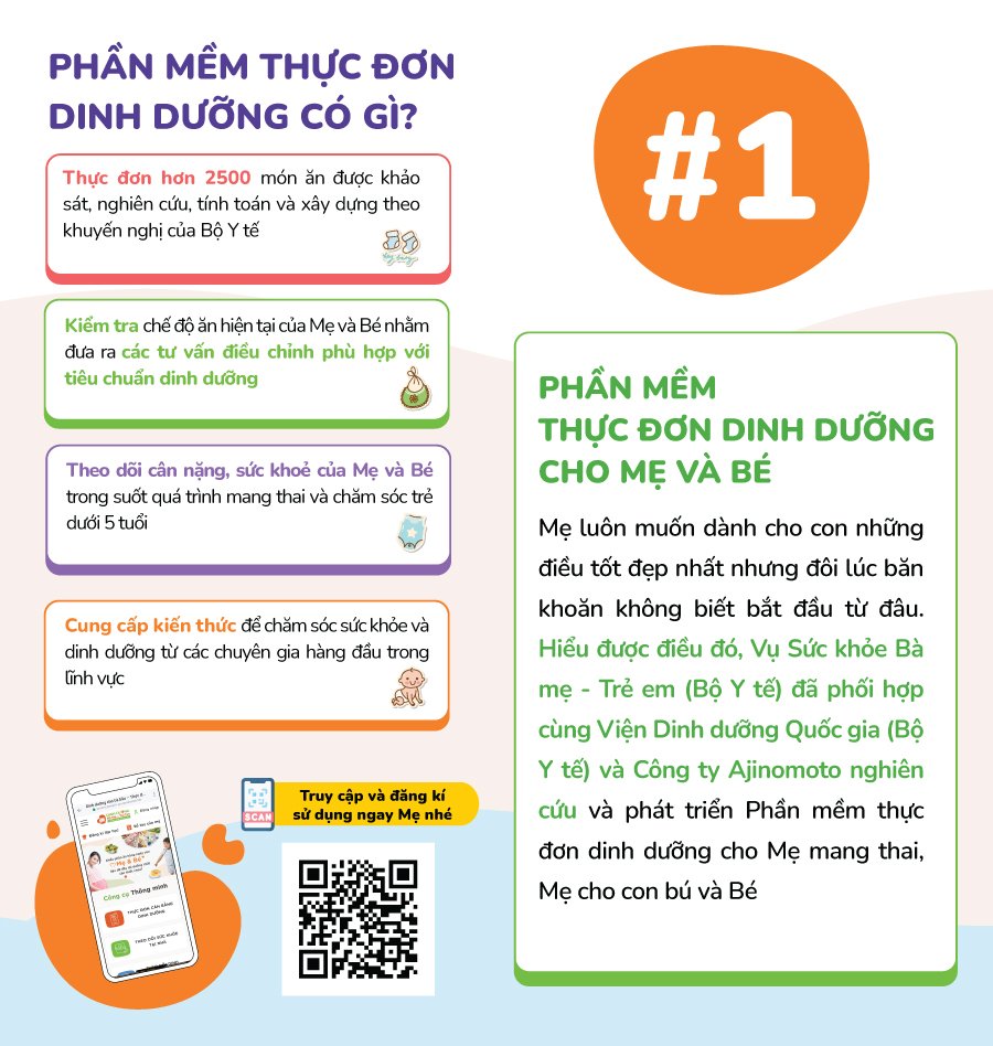 phần mêm dinh dưỡng mẹ và bé