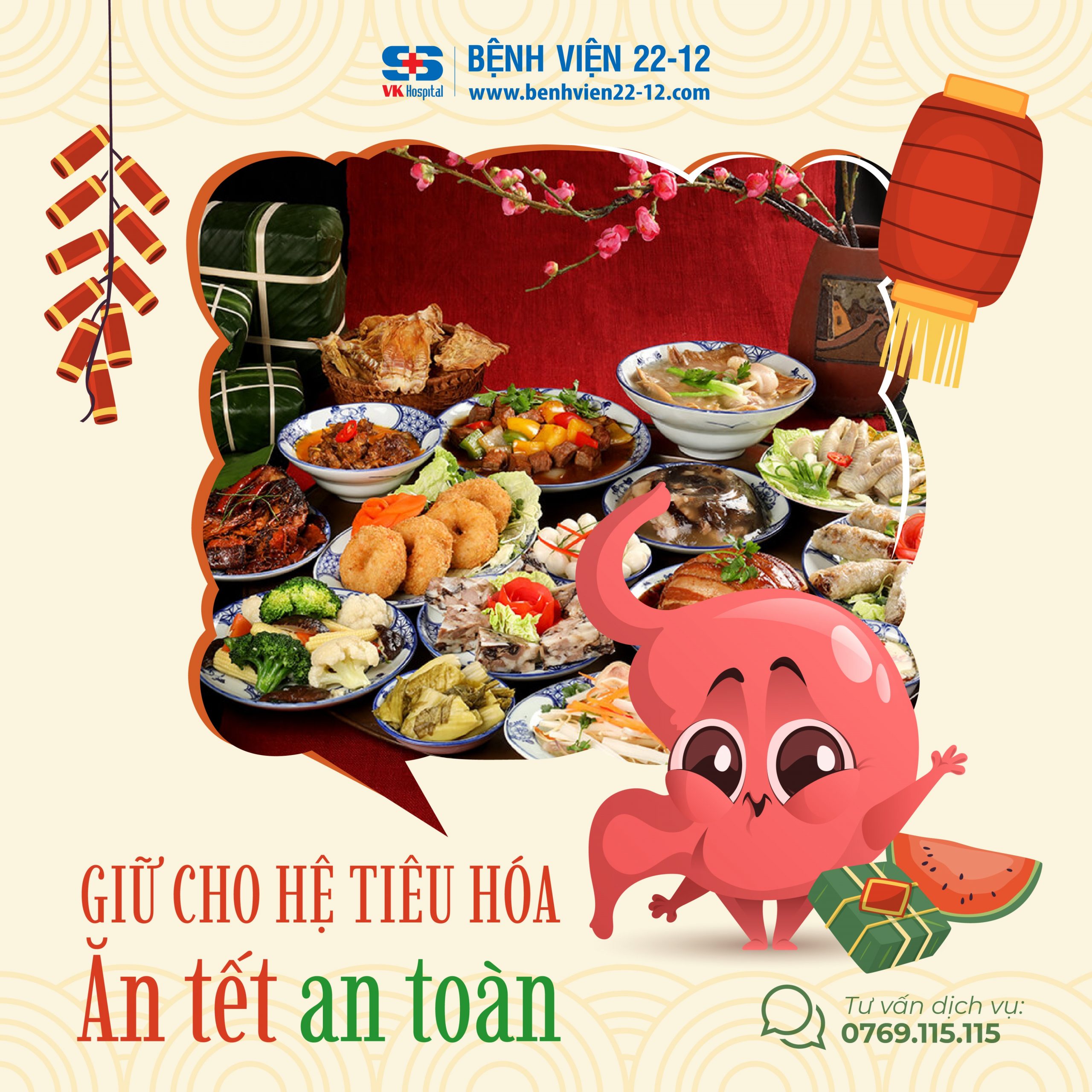 Bệnh viện 22-12 | Giữ cho hệ tiêu hóa "An toàn" ăn Tết