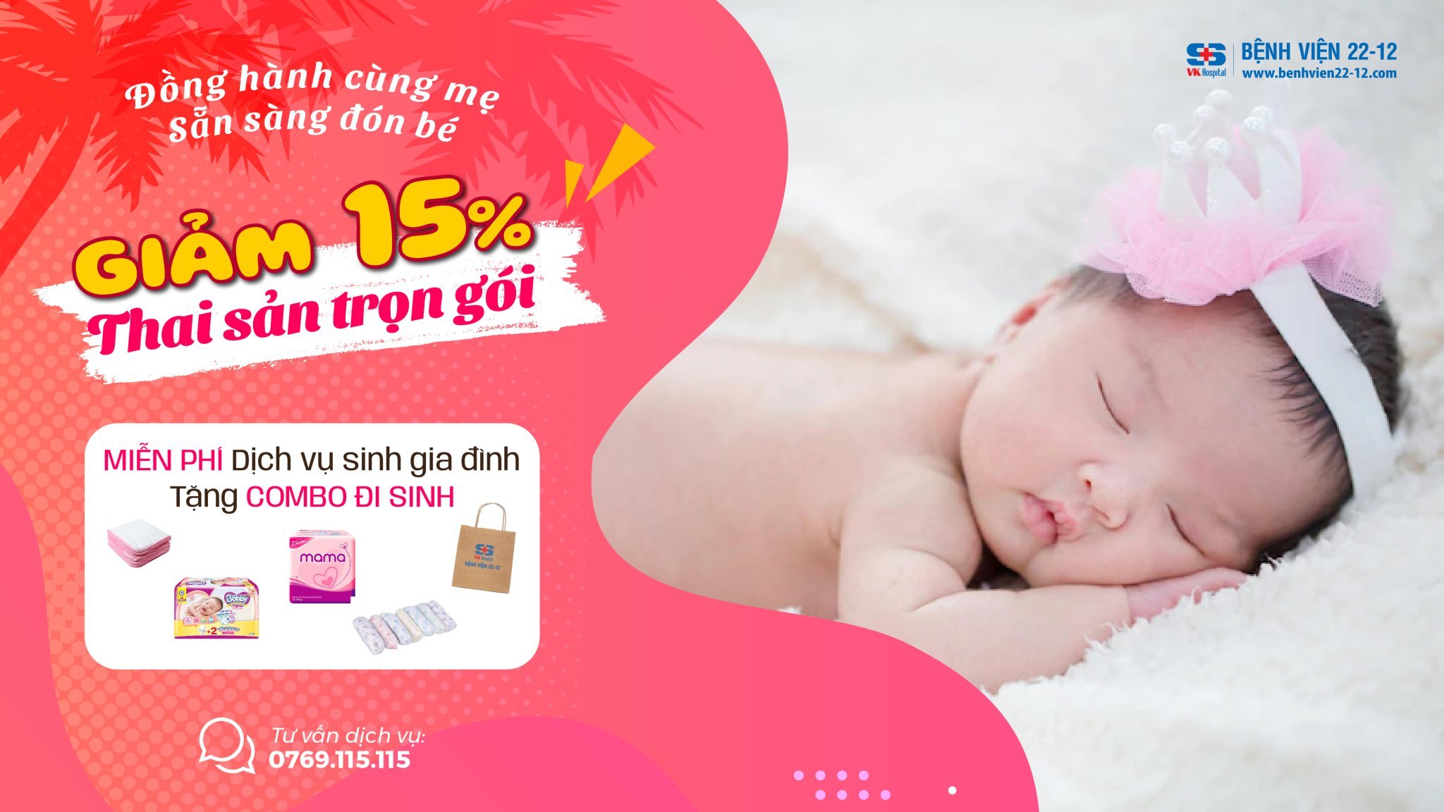 Bệnh viện 22-12 | Giảm 15% Thai sản trọn gói Bệnh viện 22-12 | Giảm 15% Thai sản trọn gói