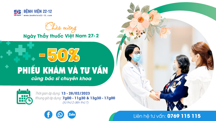 Bệnh viện 22-12 | Giảm 50% phiếu khám và tư vấn Bệnh viện 22-12 | Giảm 50% phiếu khám và tư vấn