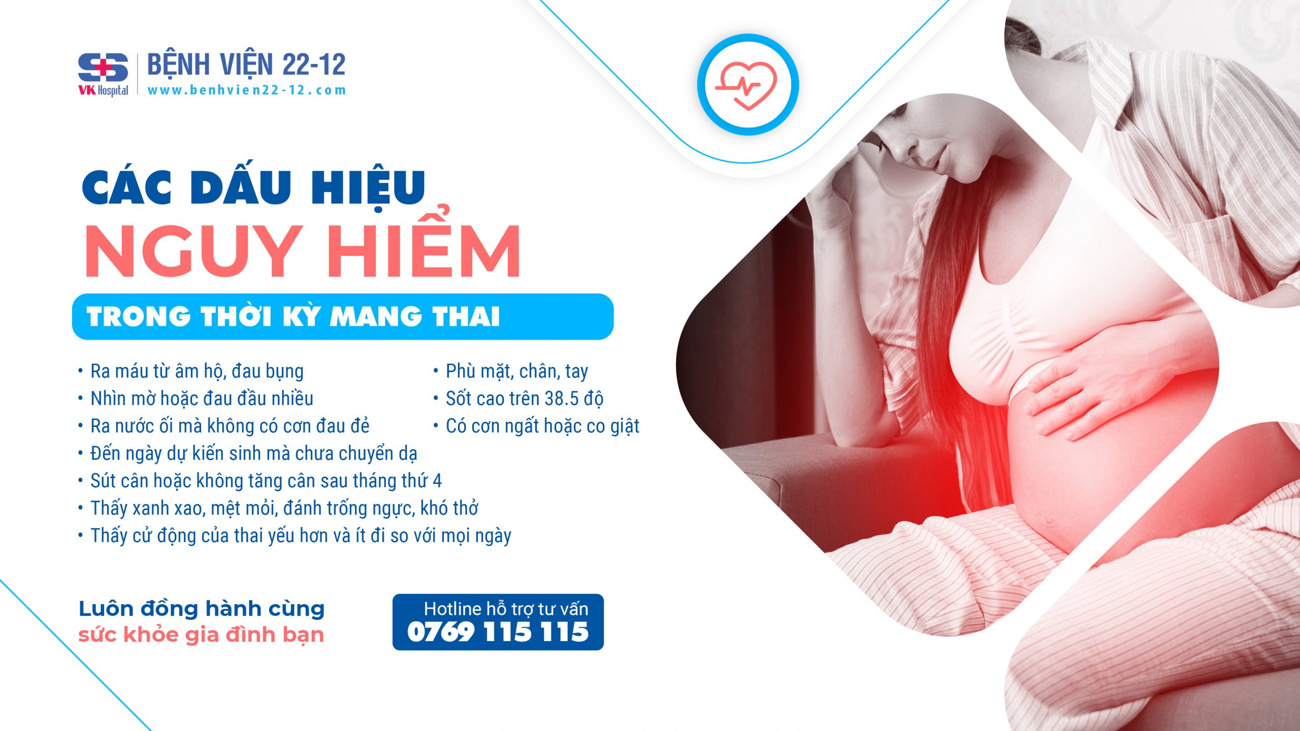 Bệnh viện 22-12 | Các dấu hiệu nguy hiểm khi mang thai