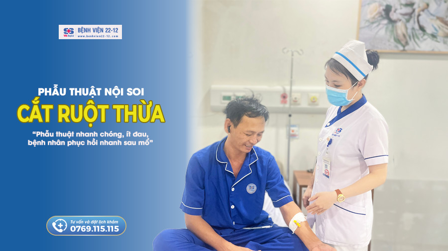 Benh vien 22-12 | Phau thuat noi soi cat ruot thua Benh vien 22-12 | Phau thuat noi soi cat ruot thua