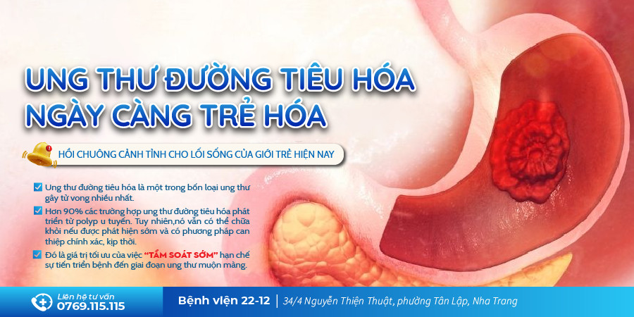 Bệnh viện 22-12 | Ung thư đường tiêu hóa ngày càng trẻ hóa Bệnh viện 22-12 | Ung thư đường tiêu hóa ngày càng trẻ hóa