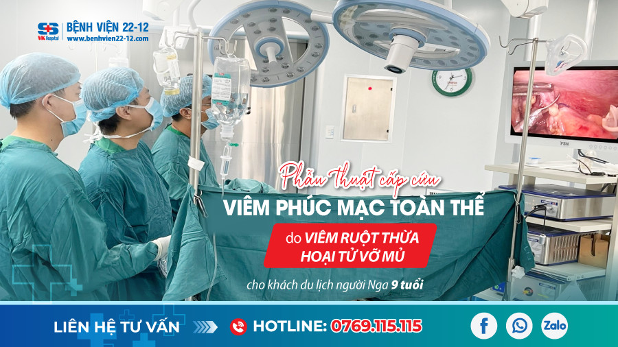 Bệnh viện 22-12 | Cấp cứu thành công bé gái người nga 9 tuổi bị viêm phúc mạc toàn thể do viêm ruột thừa hoại tử vỡ mủ Bệnh viện 22-12 | Cấp cứu thành công bé gái người nga 9 tuổi bị viêm phúc mạc toàn thể do viêm ruột thừa hoại tử vỡ mủ
